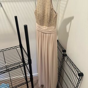 Bill Levkoff Gold and Champagne Bridesmaids Wedding Dress